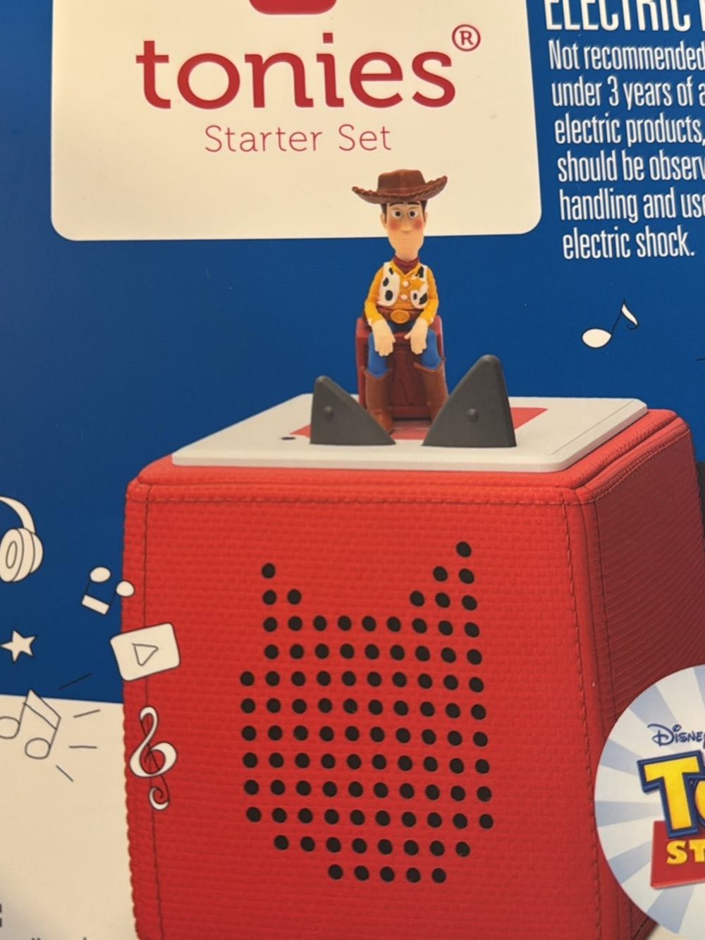 Tonies Red Starter Set Kids Audio Player with Woody Figurine- New in Box